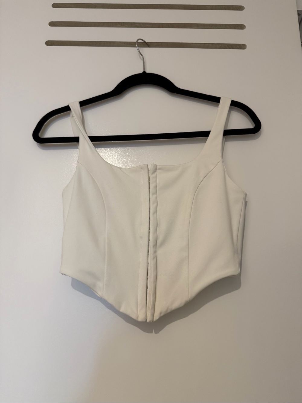 Amazon White Structured Corset Tank Top